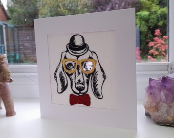 Dapper Deutcshand - Intricate Embroidered on Felt - Greetings Card