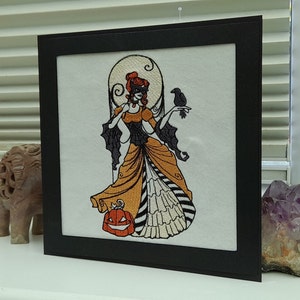 Carte de bal masqué d'Halloween - Broderie complexe sur du feutre - Carte de voeux
