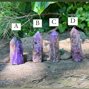 3- 3.7” Charoite Tower • Transformation Crystals • High Quality Charoite Crystal • Transform Negative Emotions Into Positive Ones