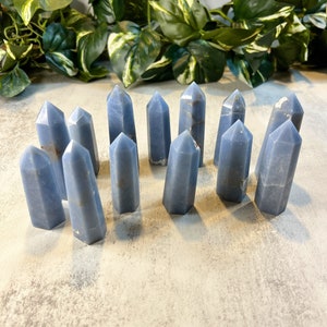 Angelite Towers • Angelic Guidance Crystals • Calming Stones • Calming Gifts • Natural Crystal