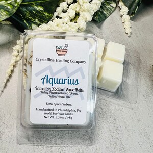 Aquarius Zodiac Intention Wax Melts • Birthday Wax Melts • Zodiac Wax Melts • Aquarius Crystals • Astrology Gifts • Aquarius Gifts