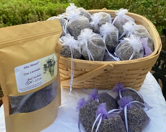 True lavender sachets, drawer sachet, organic lavender, closet sachets, linen sachets, wedding favor, wedding confetti, US farm grown