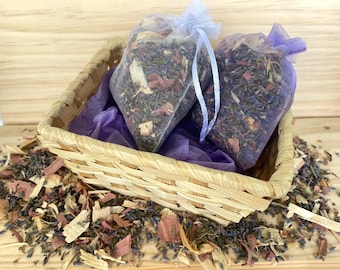Farm-grown lavender cedar sachets for linens, drawers, cupboards, instect repellent