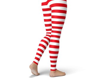 red and white leggings plus size