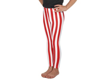 red and white vertical striped pants