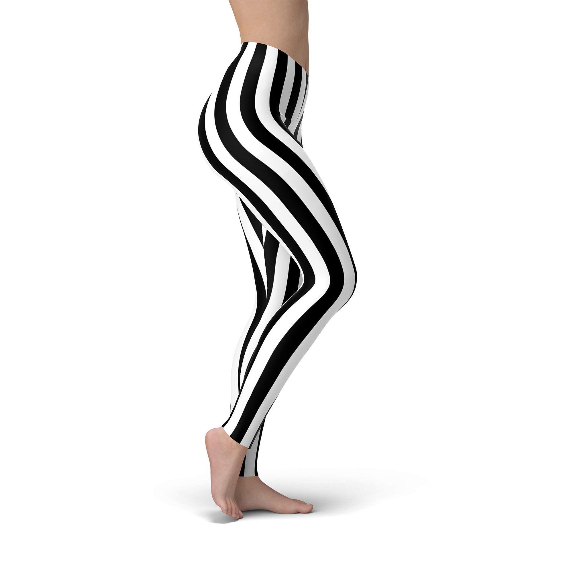 Black and White Vertical Striped Leggings or Yoga Pants Plus Etsy