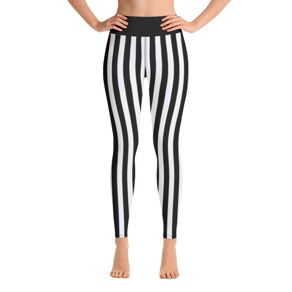 Black and White Vertical Striped Leggings or Yoga Pants Plus Etsy