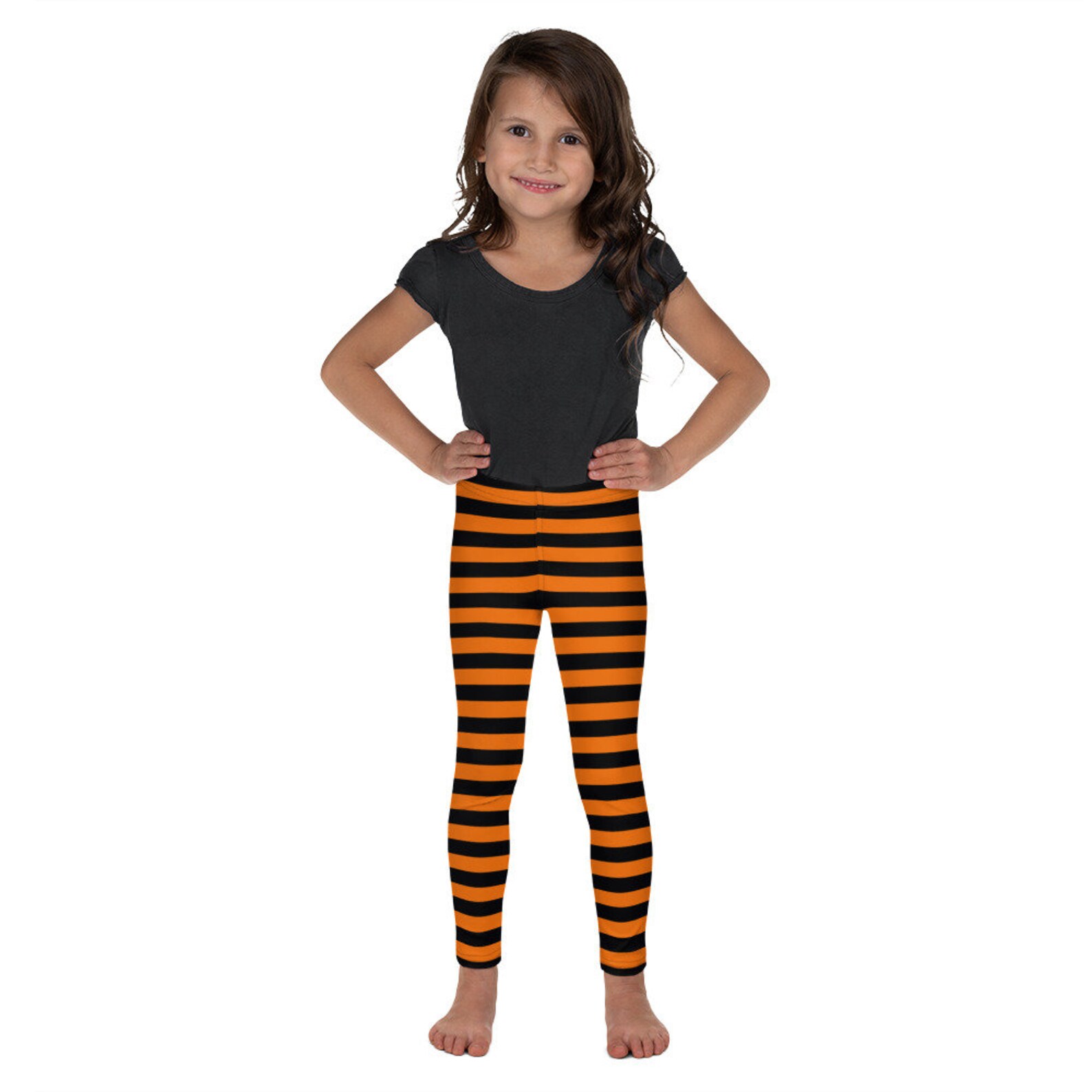Striped Leggings Halloween Pumpkin Toddler Costume Tights Etsy