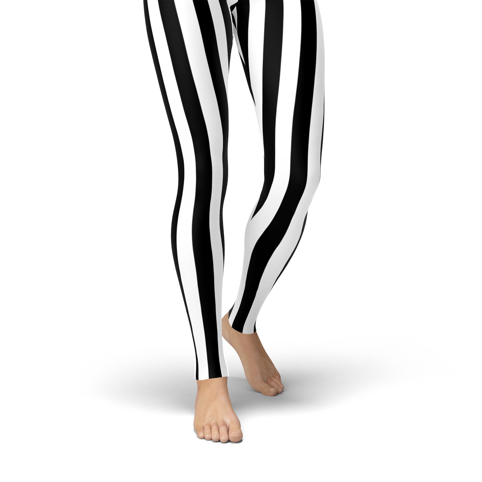 Black and White Vertical Striped Leggings or Yoga Pants Plus Etsy