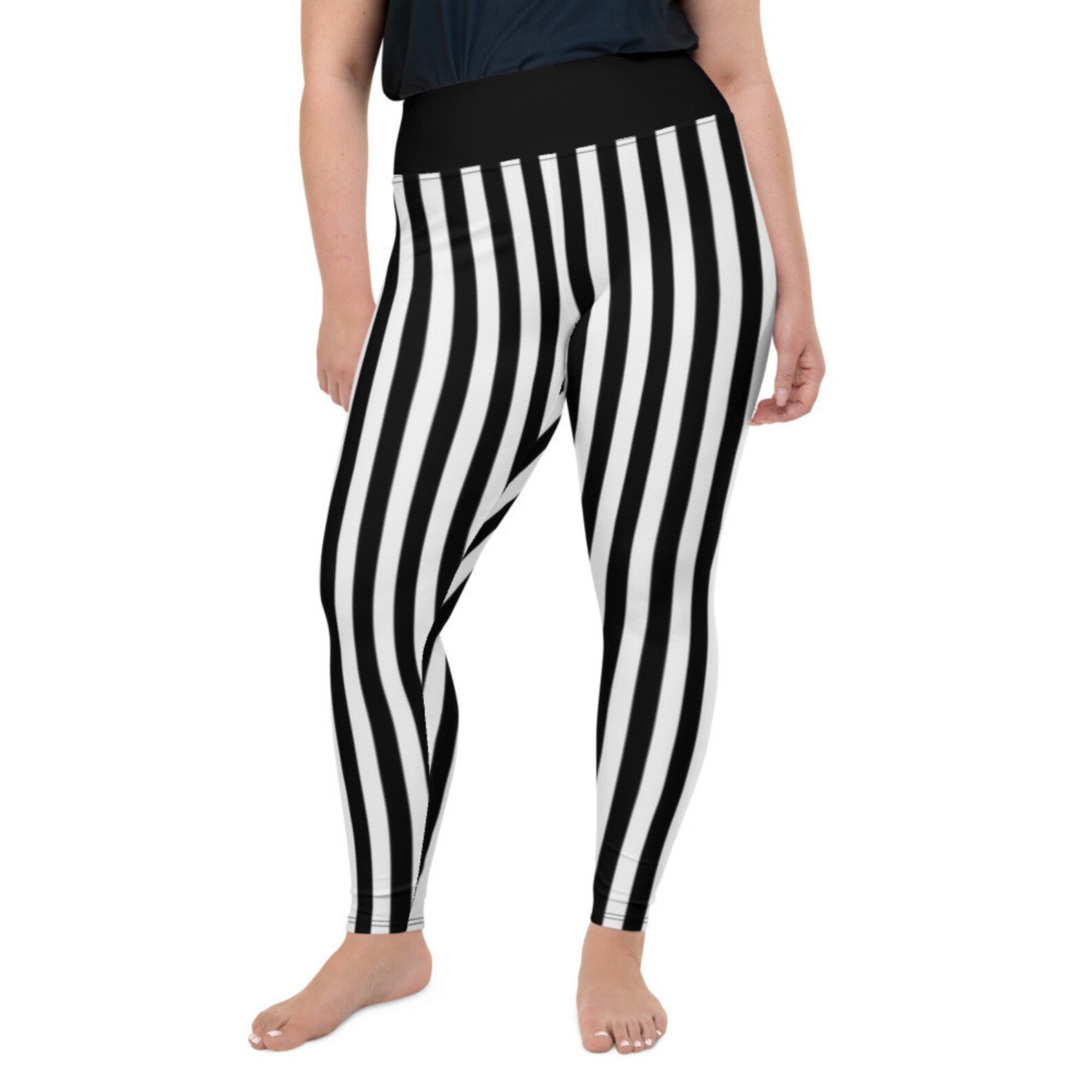 Black and White Vertical Striped Leggings or Yoga Pants Plus Etsy