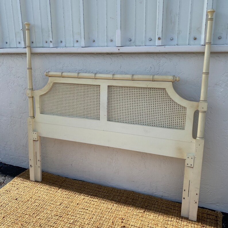 Henry Link Queen Post Headboard Vintage Bali Hai Faux Bamboo Etsy