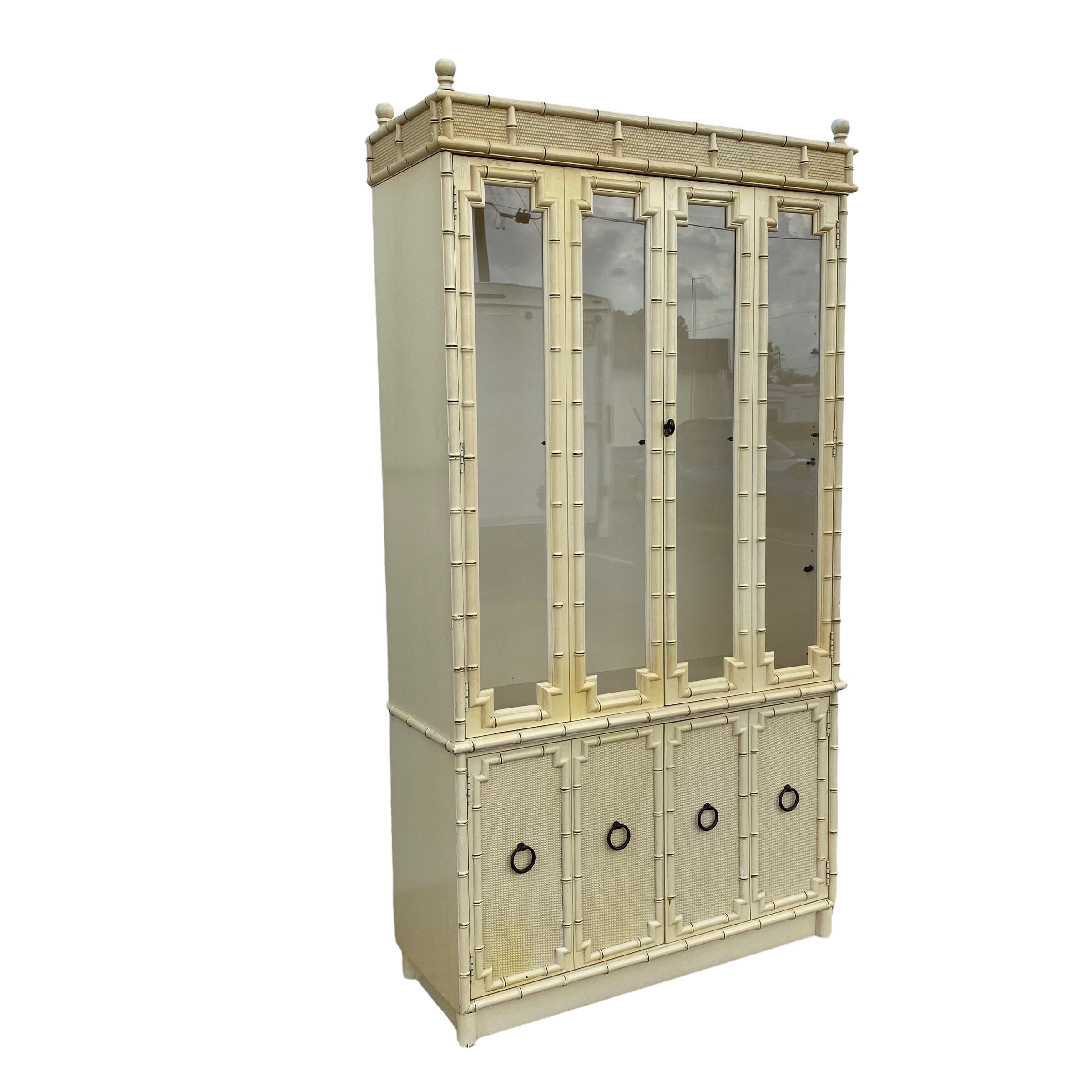 Vintage Faux Bamboo China Cabinet by Drexel Kensington - Etsy
