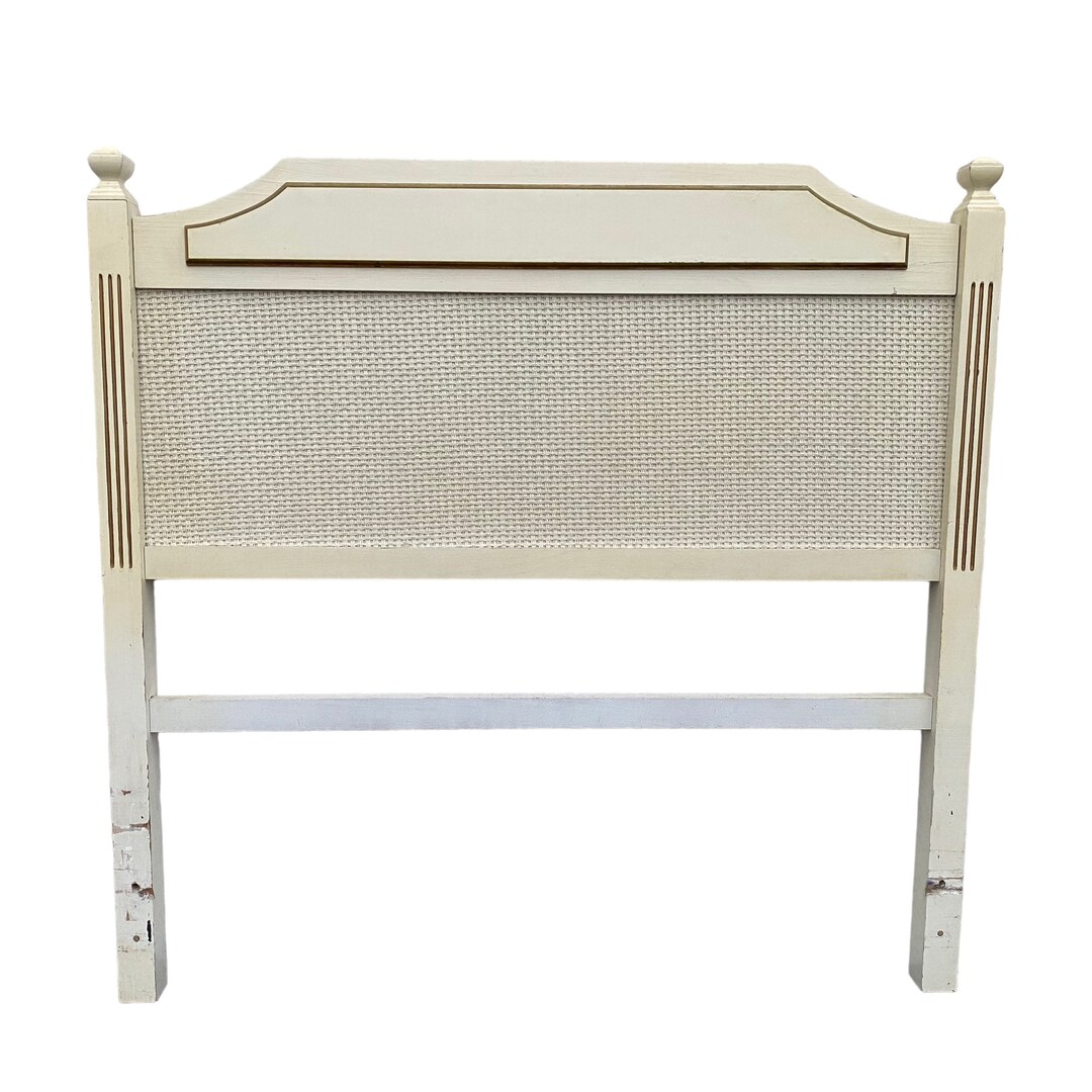 Vintage Twin Headboard French Country Wicker Style Bedroom Furniture Etsy