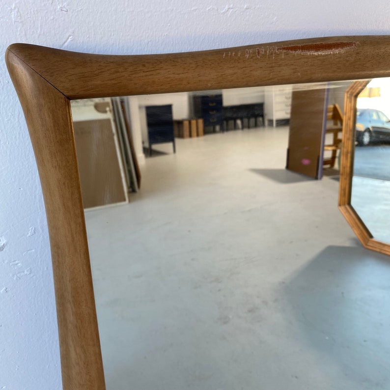 Mid-Century Modern Mirror by Drexel Dateline 40x31 LOCAL PICKUP 1950s Vintage MCM Art Deco Mahogany Wood Rectangular Mirror image 3