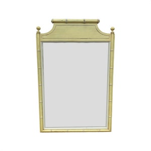 SOLD Henry Link Mirror 41x27 LOCAL PICKUP Vintage Yellow Faux Bamboo Coastal Hollywood Regency