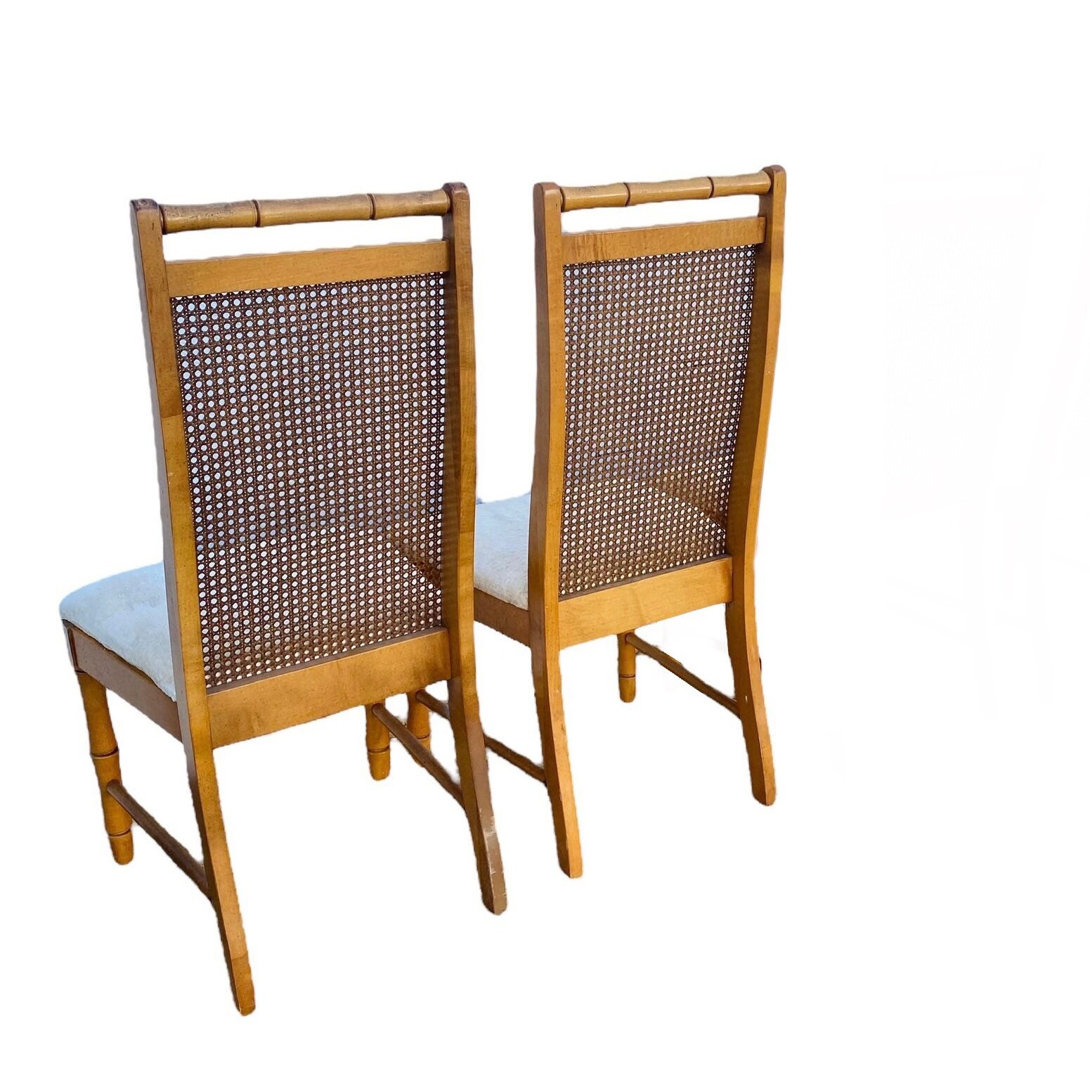 Set of 2 Faux Bamboo Dining Chairs by Broyhill Vintage Wood Etsy