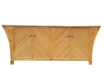 Natural Wicker Dresser by Henry Link 58” Long - Vintage Lexington