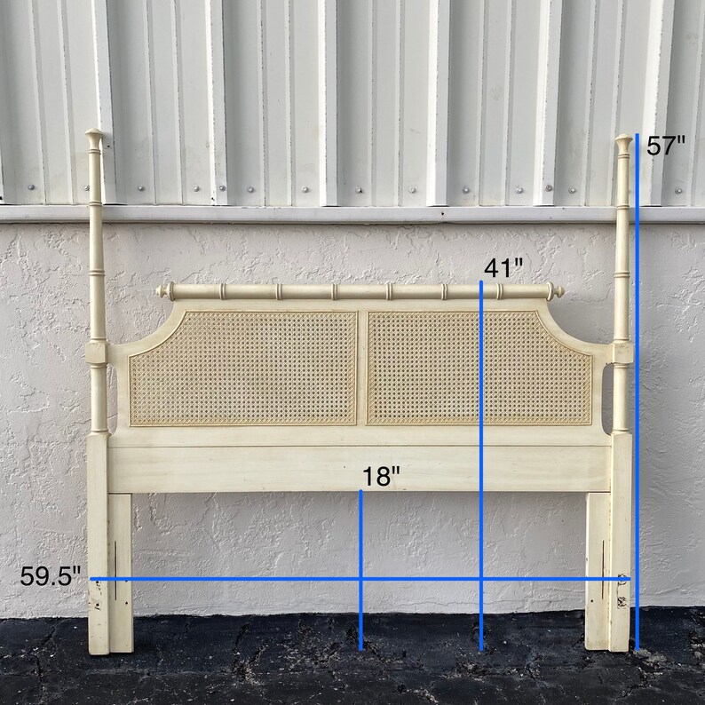 Henry Link Queen Post Headboard Vintage Bali Hai Faux Bamboo Etsy