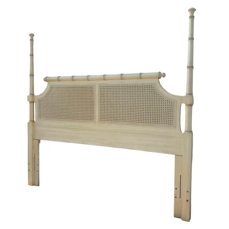 Henry Link Queen Post Headboard Vintage Bali Hai Faux Bamboo Etsy