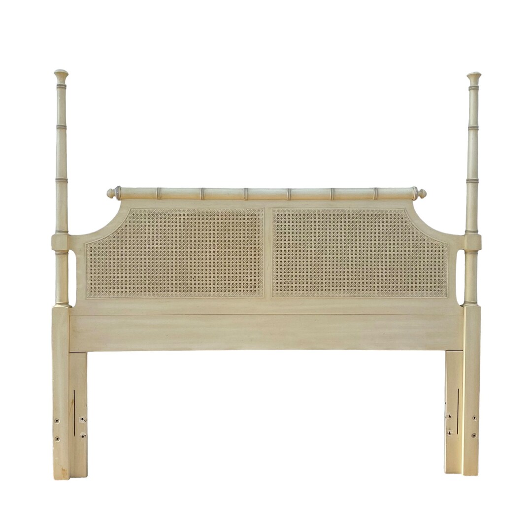Henry Link Queen Post Headboard Vintage Bali Hai Faux Bamboo Etsy