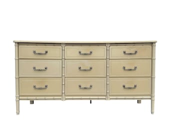 Henry Link Whitewashed Wicker Tall Chest – Vintage Coastal Dresser