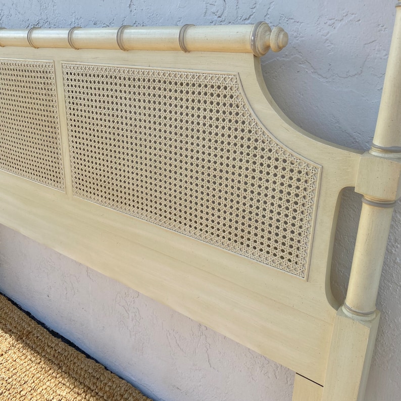 Henry Link Queen Post Headboard Vintage Bali Hai Faux Bamboo Etsy