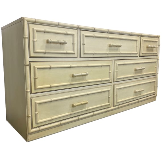 Vintage faux bamboo dresser deals