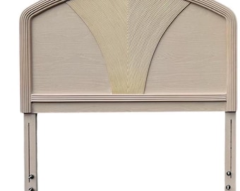 Pencil Reed Twin Headboard - Vintage Coastal Whitewashed Wood Bedroom Furniture