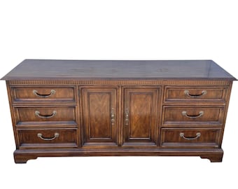 Vintage Drexel Heritage Tryon Manor Dresser 71” English Tudor