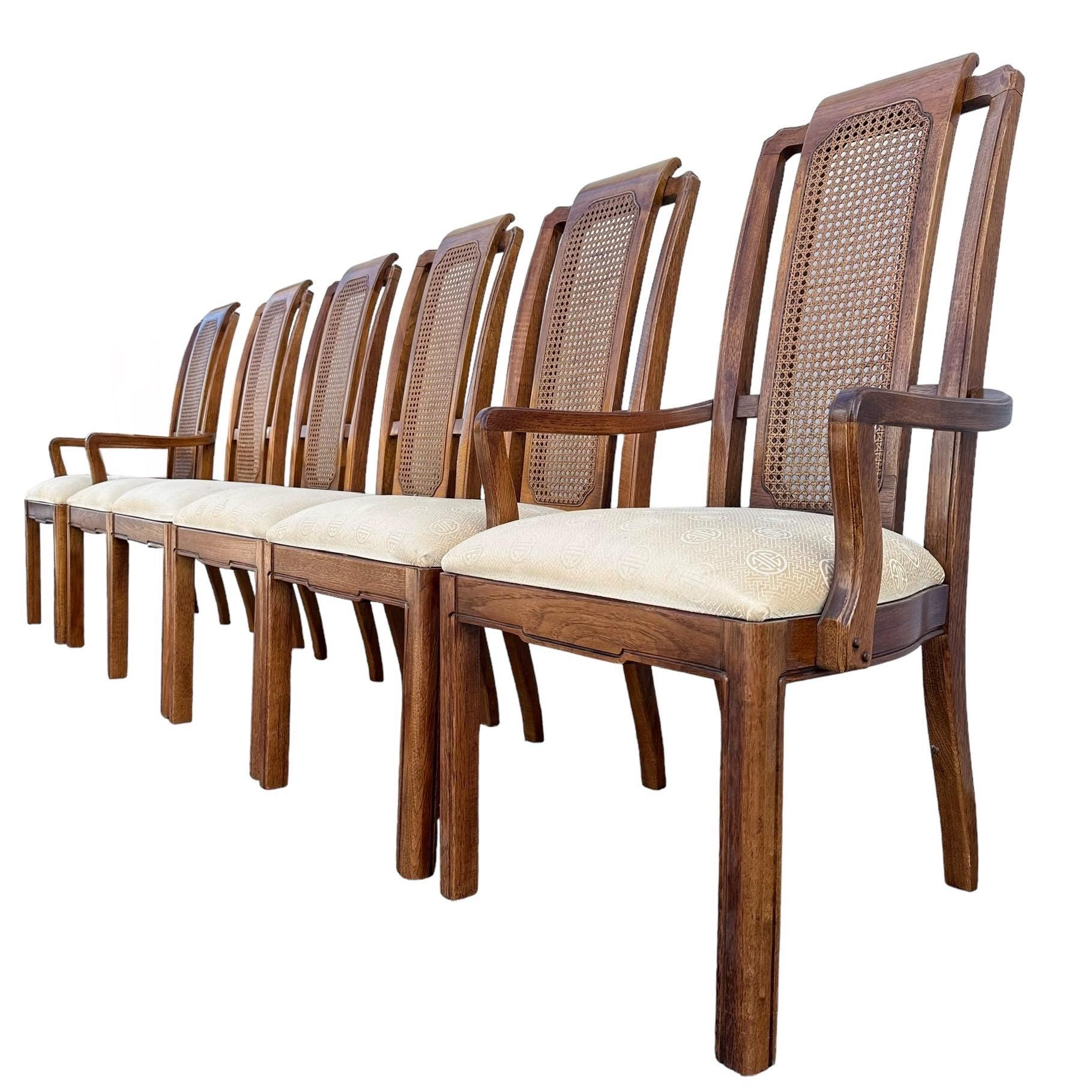 Set of 6 Chinoiserie Dining Chairs by Thomasville Mystique