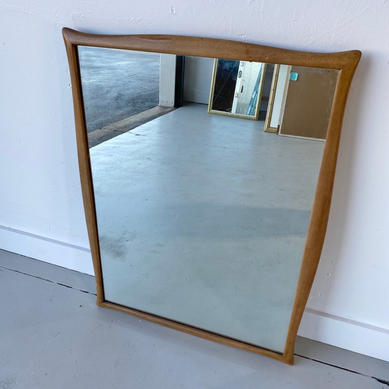 Mid-Century Modern Mirror by Drexel Dateline 40x31 LOCAL PICKUP 1950s Vintage MCM Art Deco Mahogany Wood Rectangular Mirror image 2