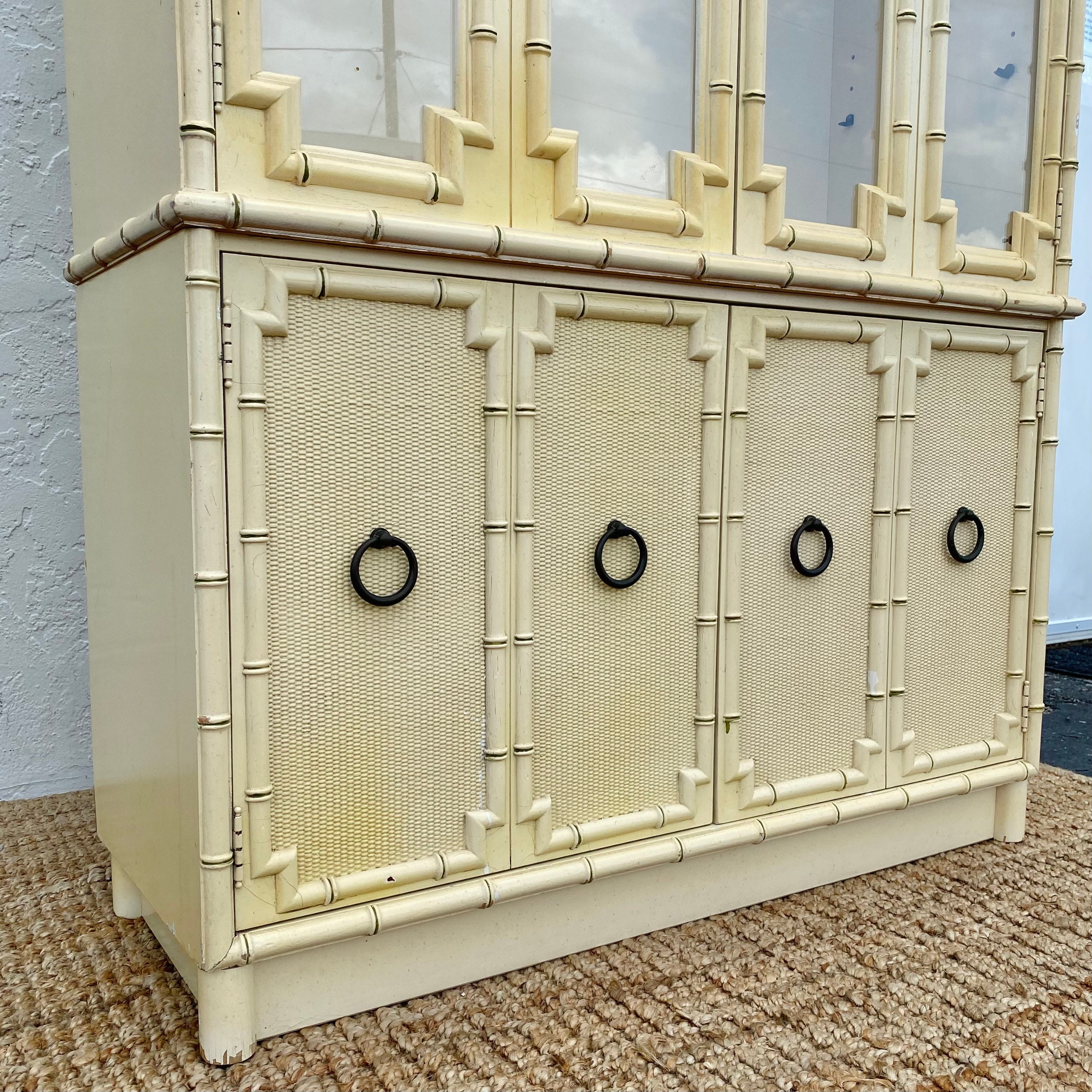Vintage Faux Bamboo China Cabinet by Drexel Kensington - Etsy