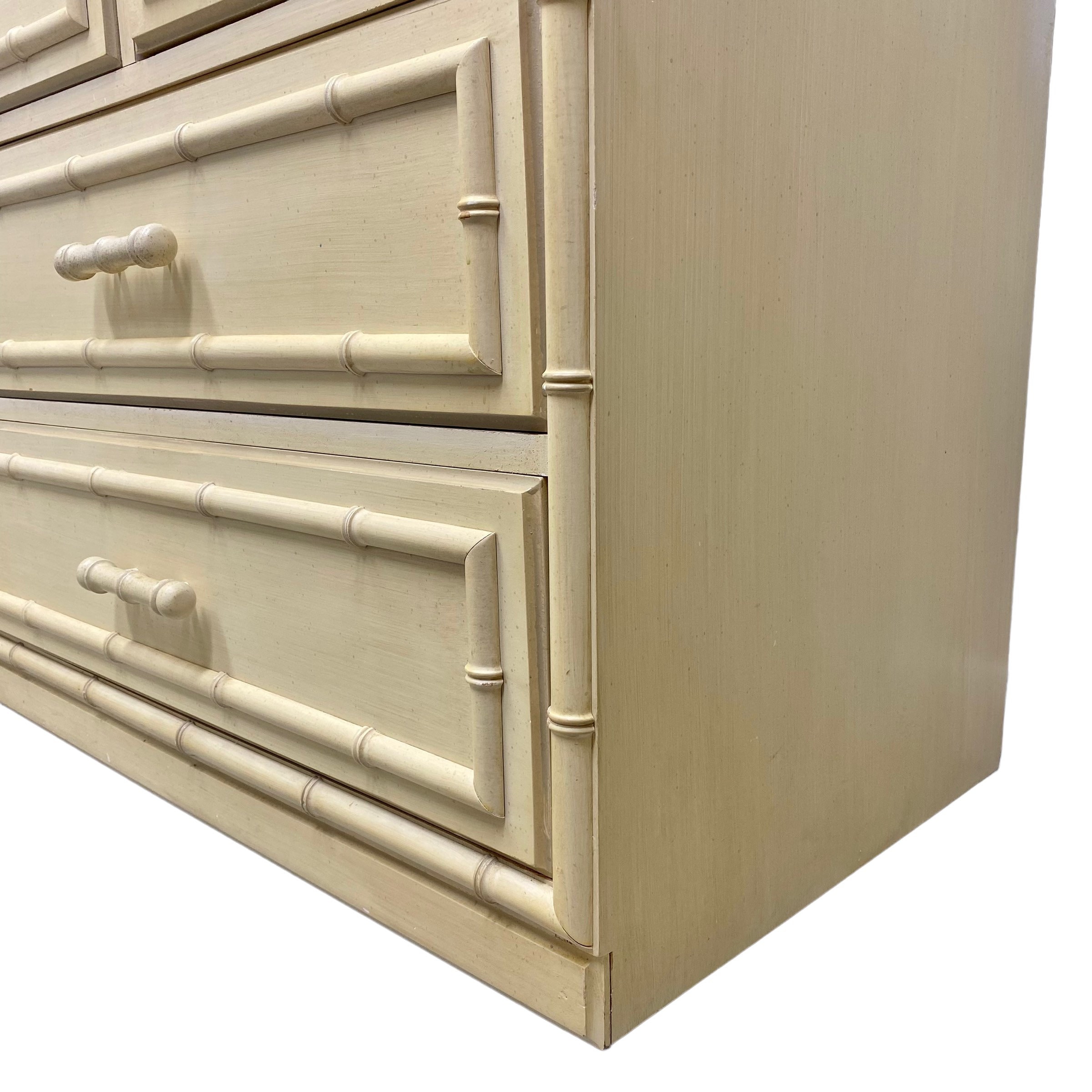 Vintage Faux Bamboo Dresser With 7 Drawers by Dixie Aloha
