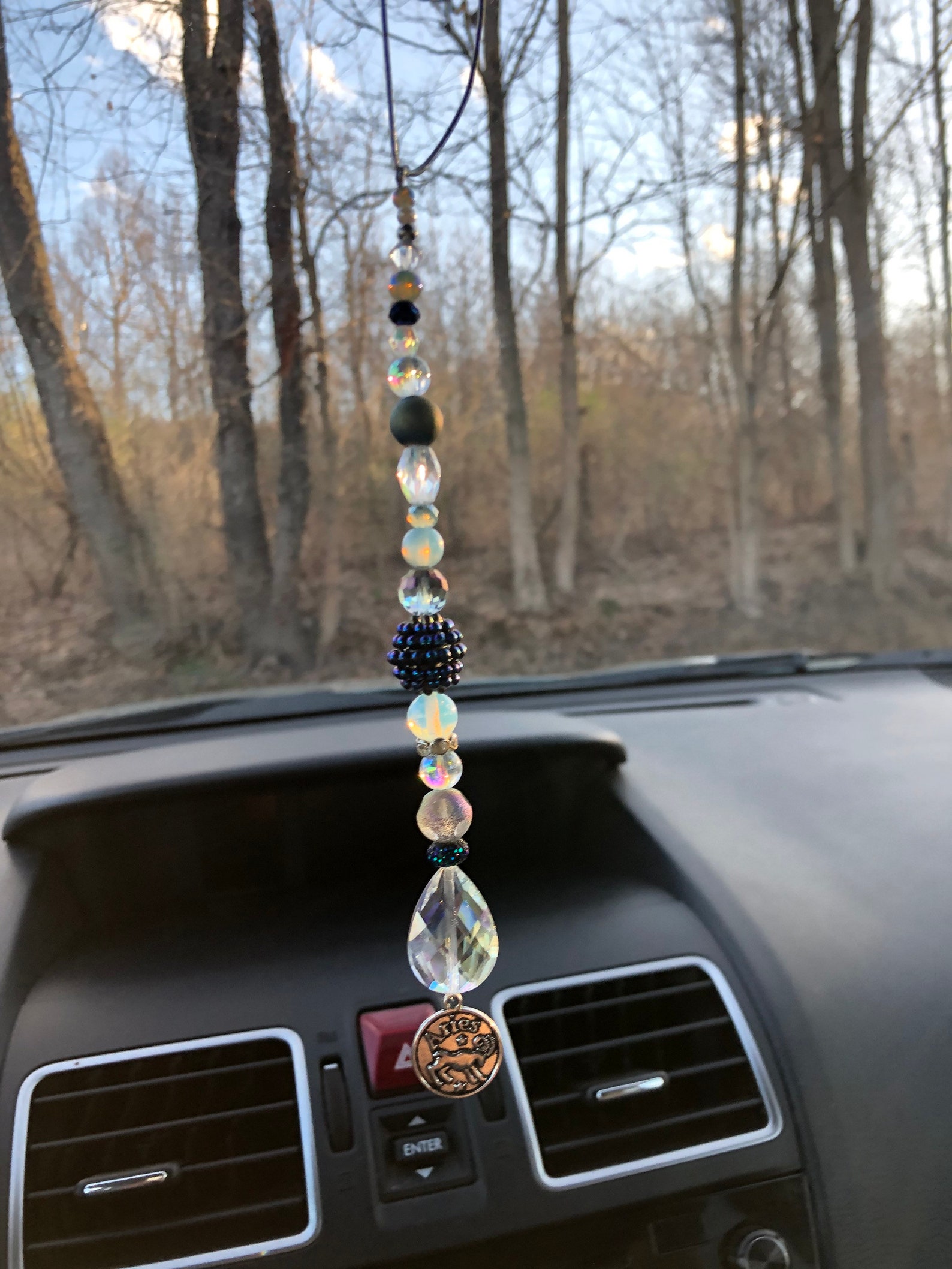 Aries Car Charm Zodiac Rear View Mirror Suncatchers Etsy