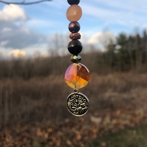 Scorpio car charm - zodiac sun-catcher - rear view mirror crystal beads