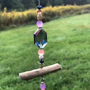 Turkey feather glass bead sun-catcher