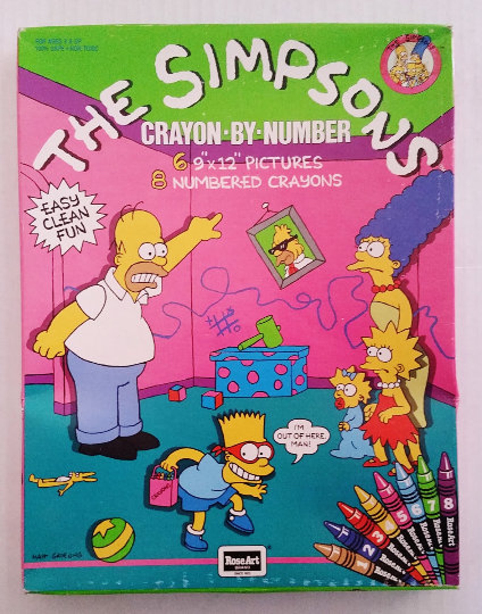 The SIMPSONS Coloring Set Crayon By Numbers RARE Simpson Toy | Etsy