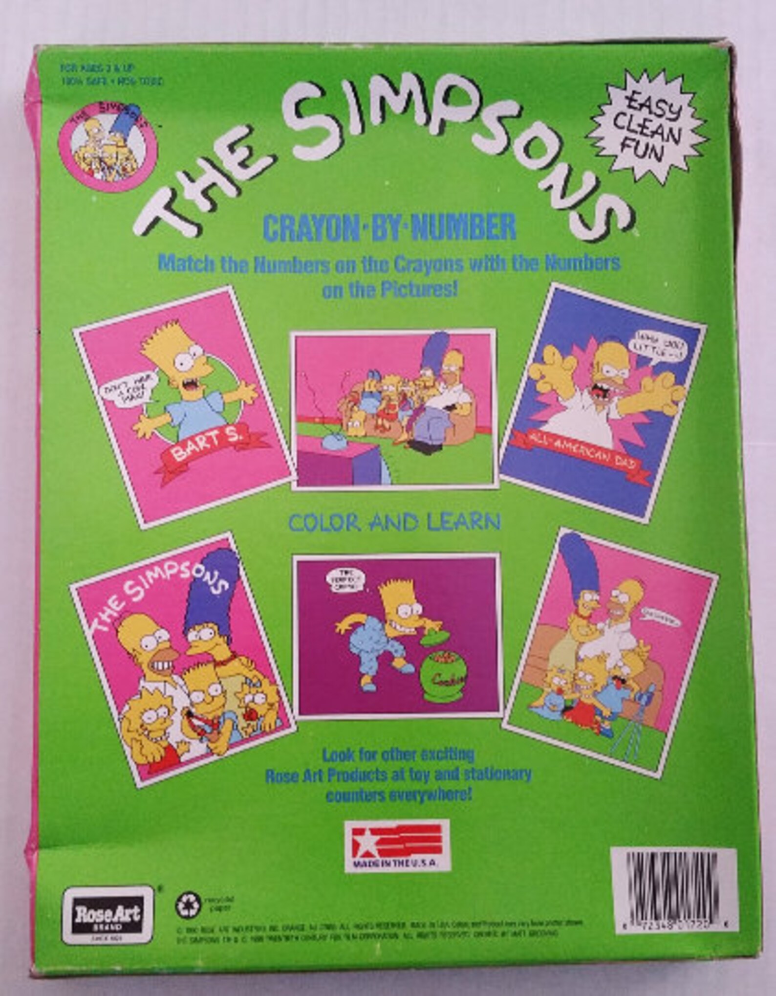 The SIMPSONS Coloring Set Crayon by Numbers RARE Simpson Toy | Etsy