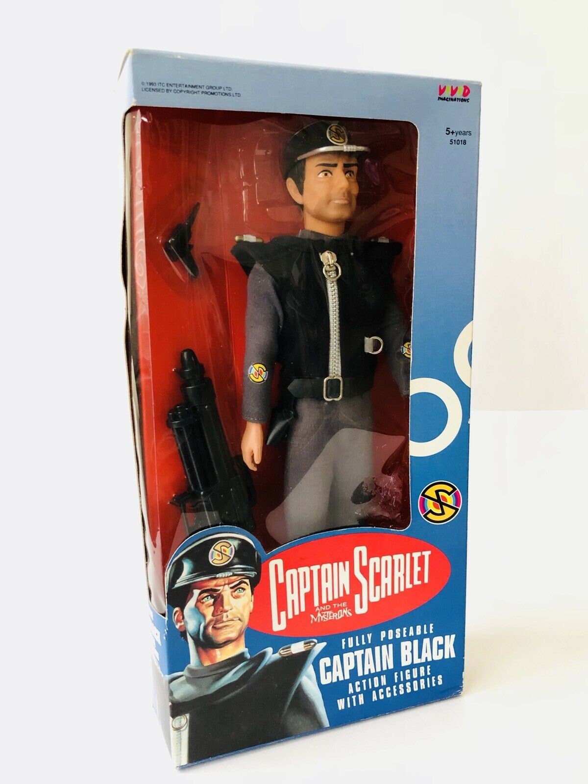 CAPTAIN SCARLET Captain Black Poseable 12 Action Figure 1993 Etsy
