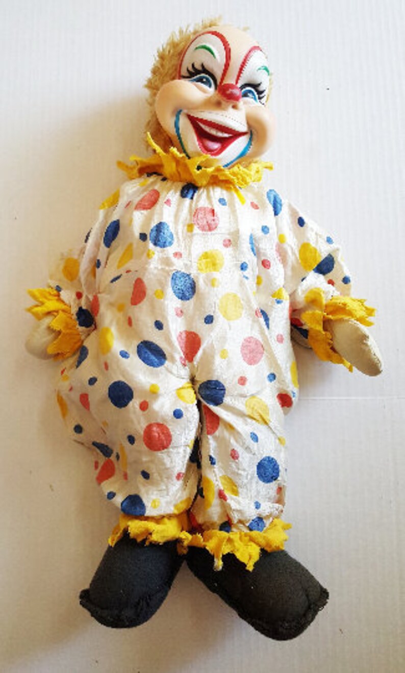 Vintage Creepy CLOWN Doll 1950s 21 Inches Of Complete Etsy