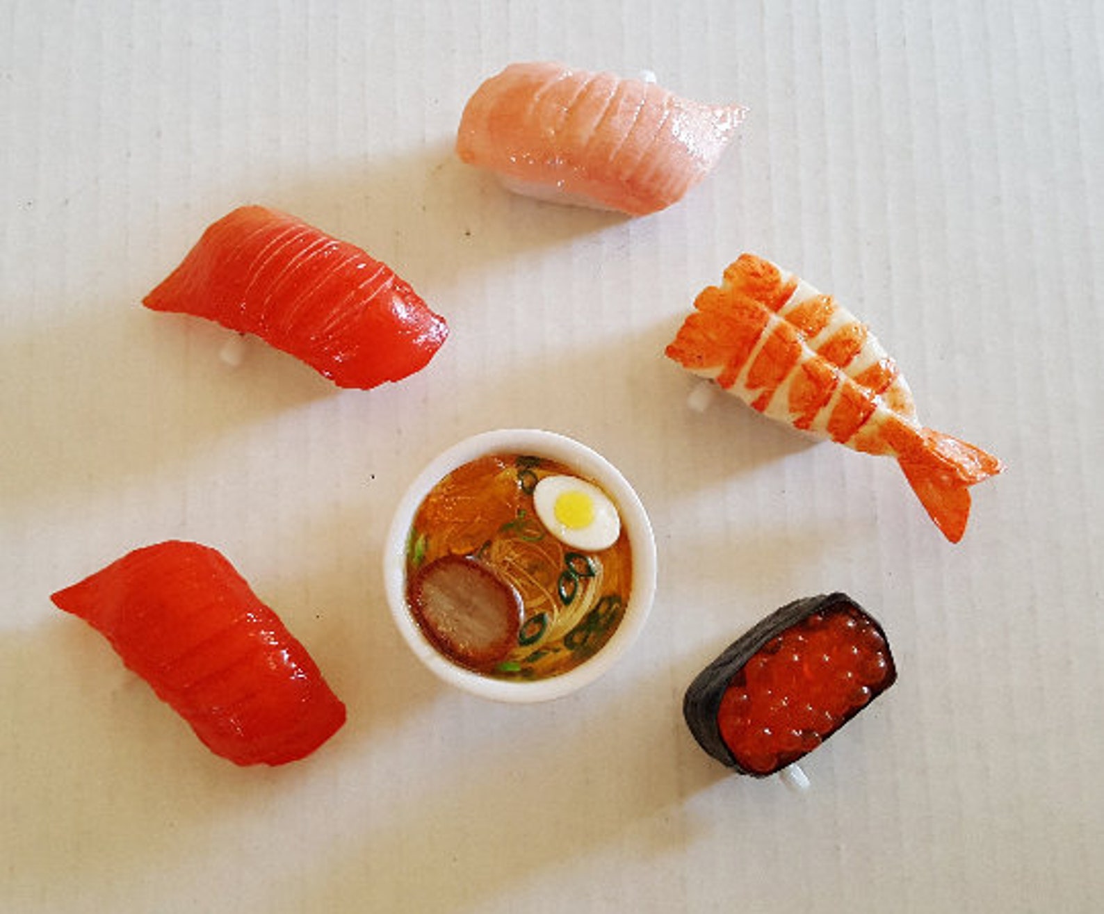 WINDUP SUSHI Set Of 6 With Ramen Bowl Ahi Ebi Hamachi Ikura Etsy