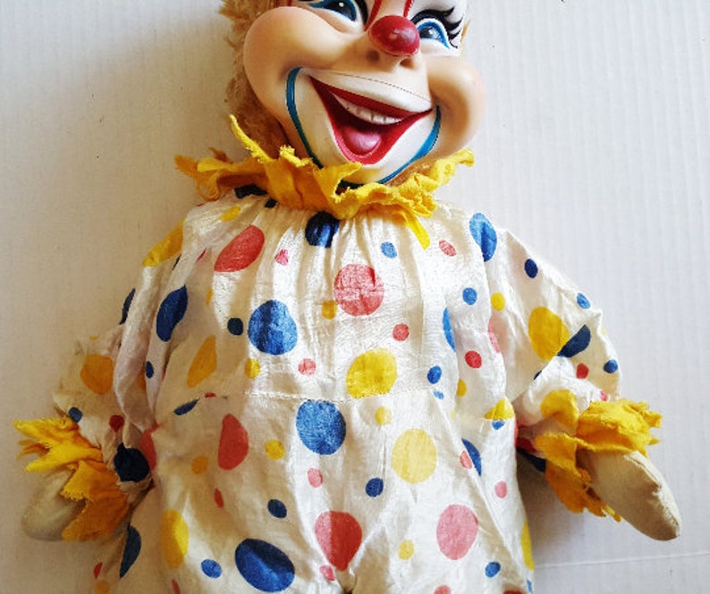 Vintage Creepy CLOWN Doll 1950s 21 Inches Of Complete Etsy