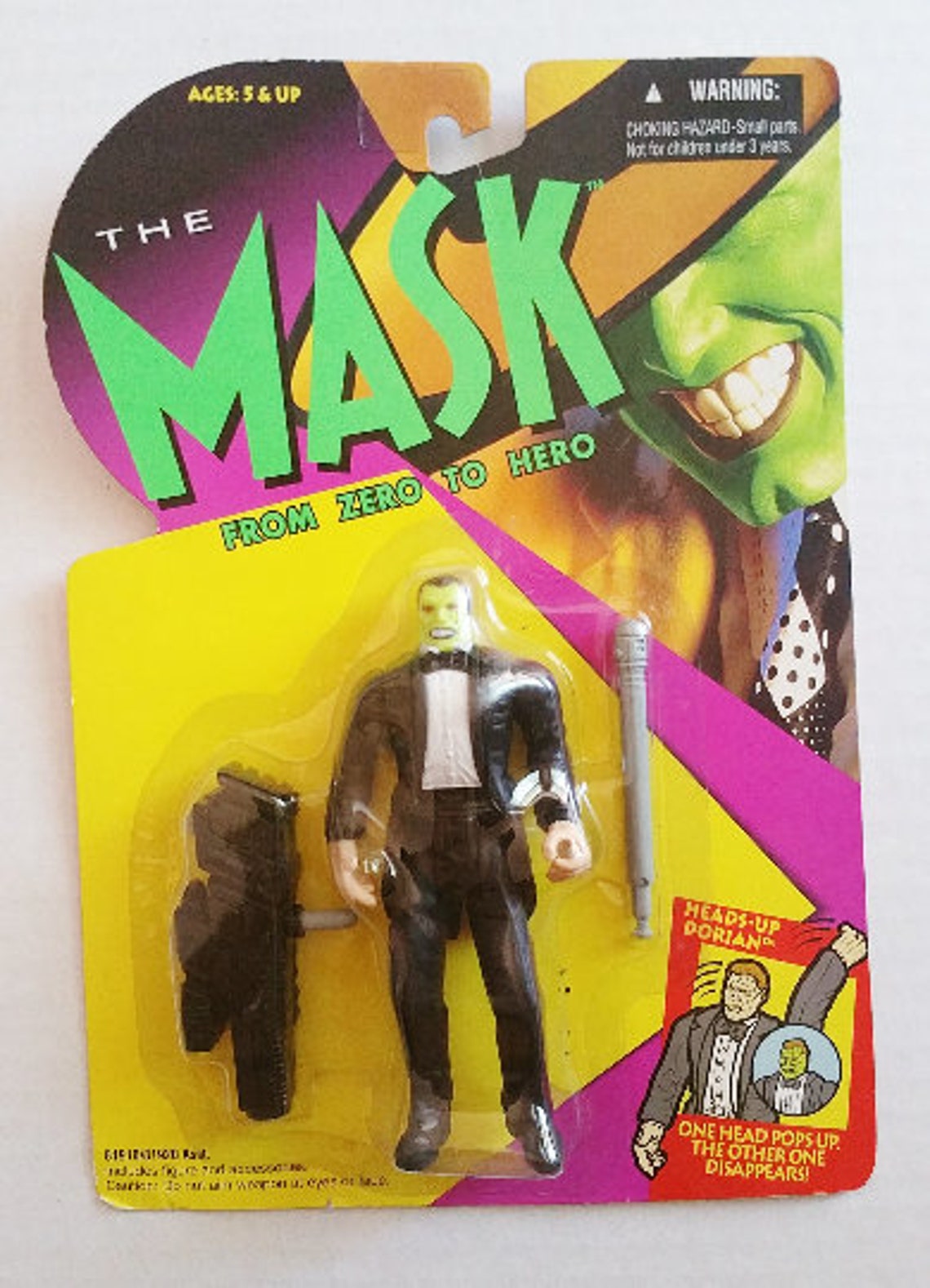 THE MASK Action Figure Heads Up DORIAN Mask 6 Near Mint Etsy
