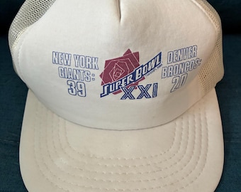 Vintage Super Bowl XXI Hat 80s Snapback Trucker NFL Cap 1987