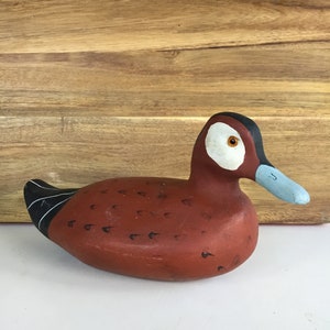 Handmade hand-painted cinnamon teal decorative decoy