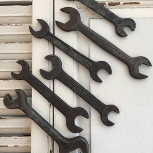 Six Medium Vintage Open End Wrenches