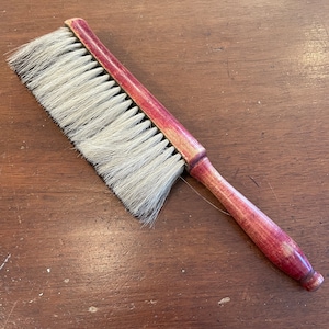 Antique animal hair hard floor brush, whisk broom