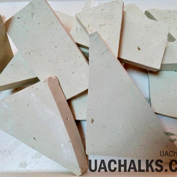 SAWN CLAY PLATES Light Blue Natural Ukrainian Lump Clay , 400 gm - 900 gm