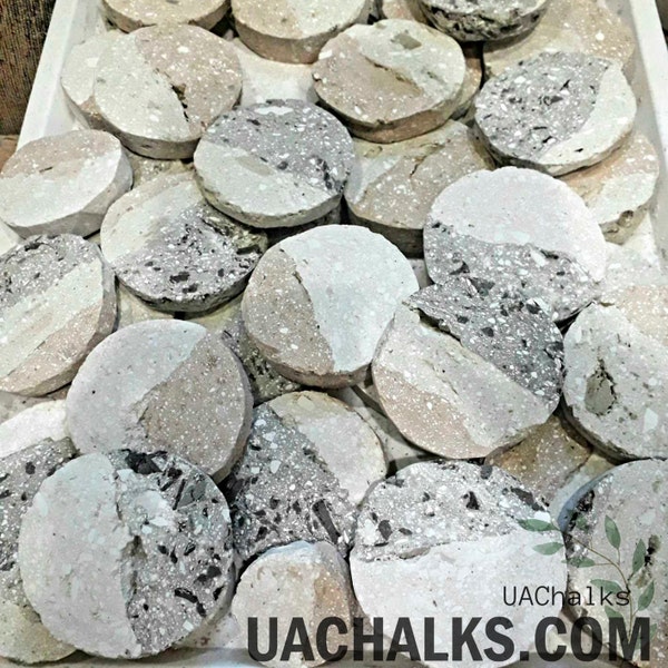 Pressed pucks clay+chalk several types of clay from 200 gram to 450 gm