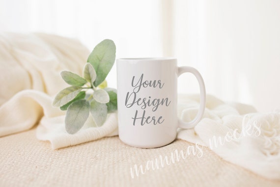 15 Oz Coffee Mug Minimalist Mockup Coffee Mug Mockup Etsy